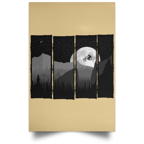 Housewares Tan / 12" x 18" Comet Mountain Bike Portrait Poster