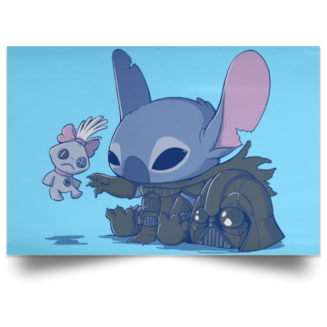 Housewares Columbia Blue / 18" x 12" Darth Stitch Landscape Poster