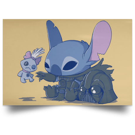 Housewares Tan / 18" x 12" Darth Stitch Landscape Poster