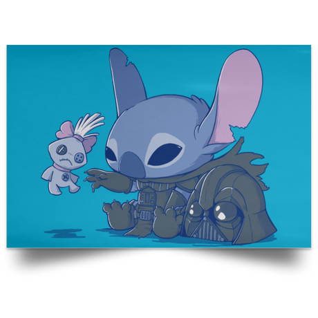 Housewares Turquoise / 18" x 12" Darth Stitch Landscape Poster