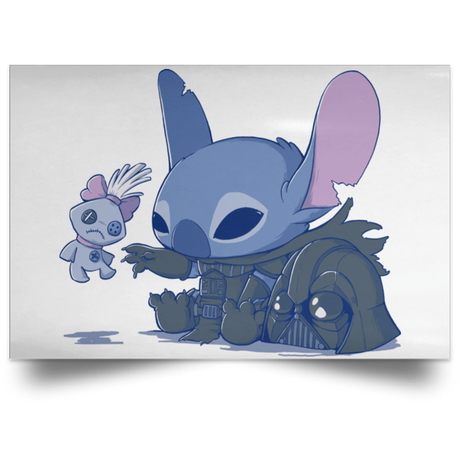 Housewares White / 18" x 12" Darth Stitch Landscape Poster