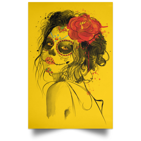 Housewares Athletic Gold / 12" x 18" Day of the Dead Portrait Poster