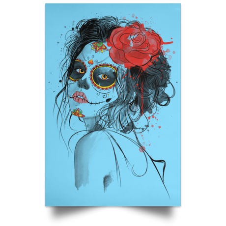 Housewares Columbia Blue / 12" x 18" Day of the Dead Portrait Poster