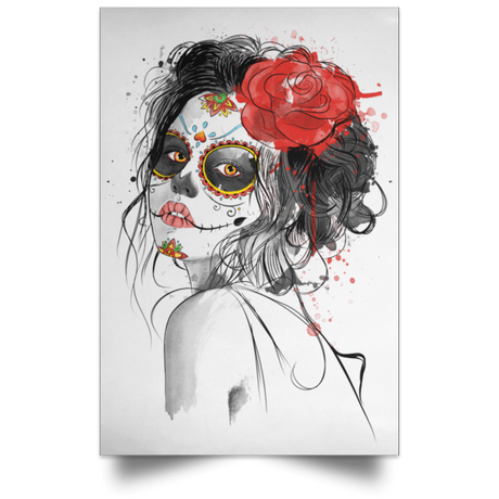 Housewares White / 12" x 18" Day of the Dead Portrait Poster