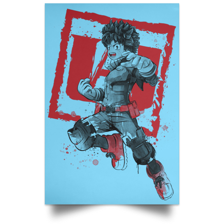 Housewares Columbia Blue / 12" x 18" Deku sumi-e Portrait Poster