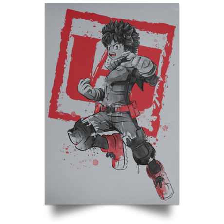 Housewares Grey / 12" x 18" Deku sumi-e Portrait Poster