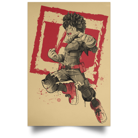 Housewares Tan / 12" x 18" Deku sumi-e Portrait Poster