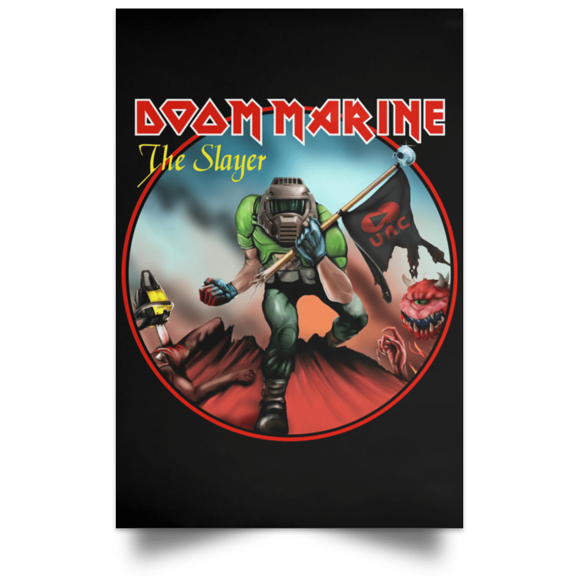 Housewares Black / 12" x 18" Doom Marine Portrait Poster