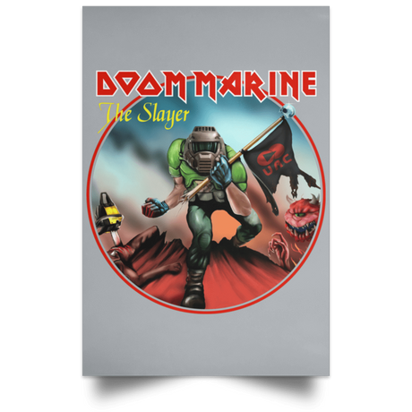 Housewares Grey / 12" x 18" Doom Marine Portrait Poster