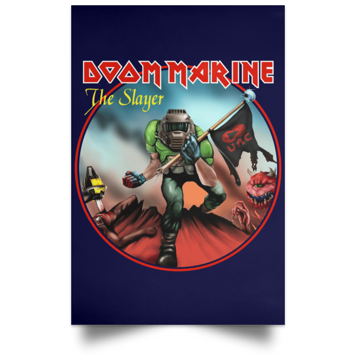 Housewares Navy / 12" x 18" Doom Marine Portrait Poster