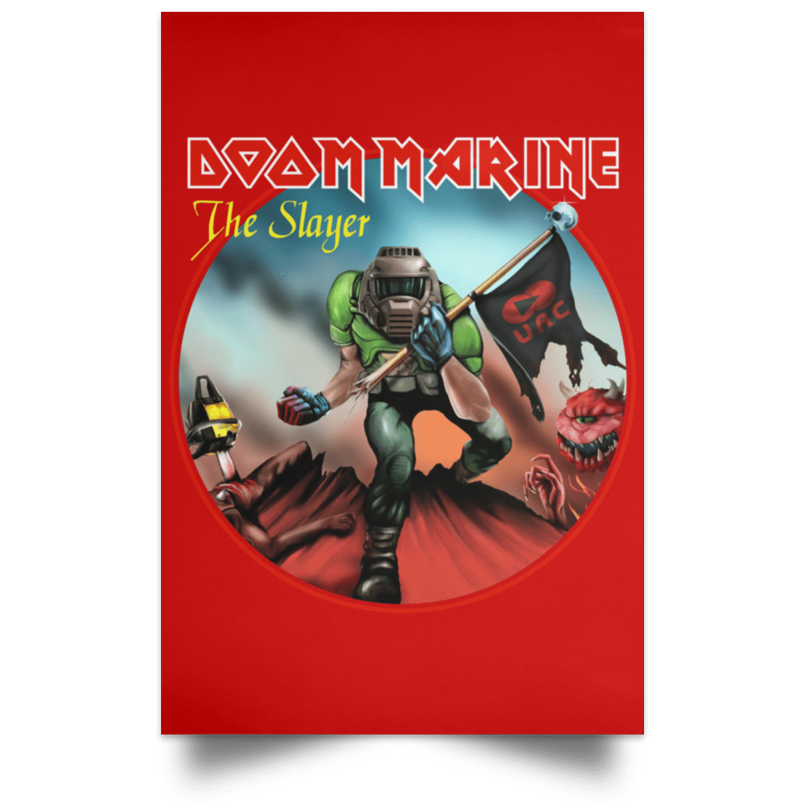 Housewares Red / 12" x 18" Doom Marine Portrait Poster