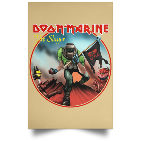 Housewares Tan / 12" x 18" Doom Marine Portrait Poster