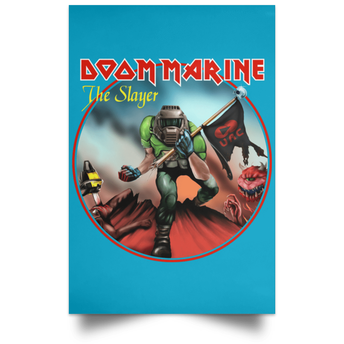 Housewares Turquoise / 12" x 18" Doom Marine Portrait Poster