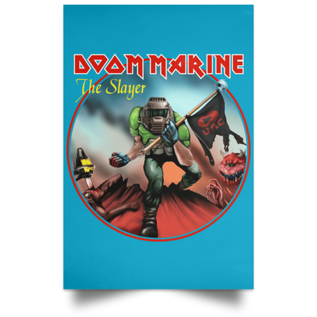 Housewares Turquoise / 12" x 18" Doom Marine Portrait Poster