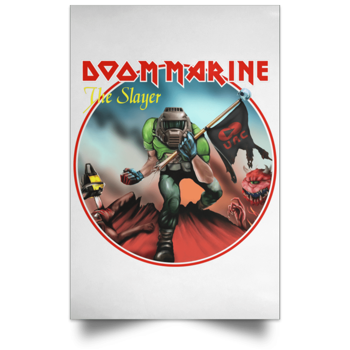 Housewares White / 12" x 18" Doom Marine Portrait Poster