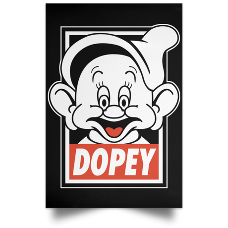 Housewares Black / 12" x 18" Dopey Portrait Poster