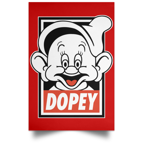 Housewares Red / 12" x 18" Dopey Portrait Poster
