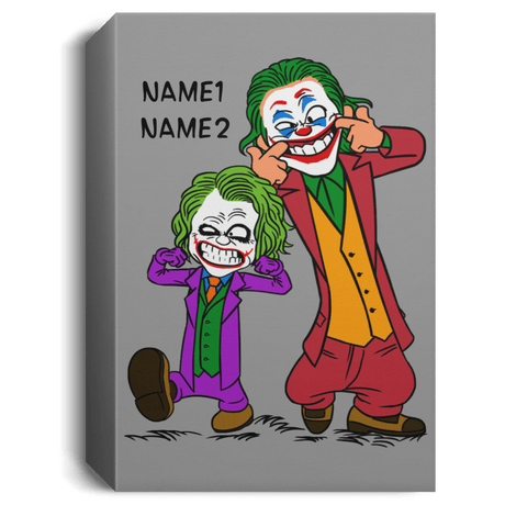 Housewares Gray / 16" x 24" Double Joke Personalized Portrait Canvas