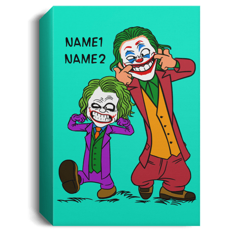 Housewares Teal / 16" x 24" Double Joke Personalized Portrait Canvas
