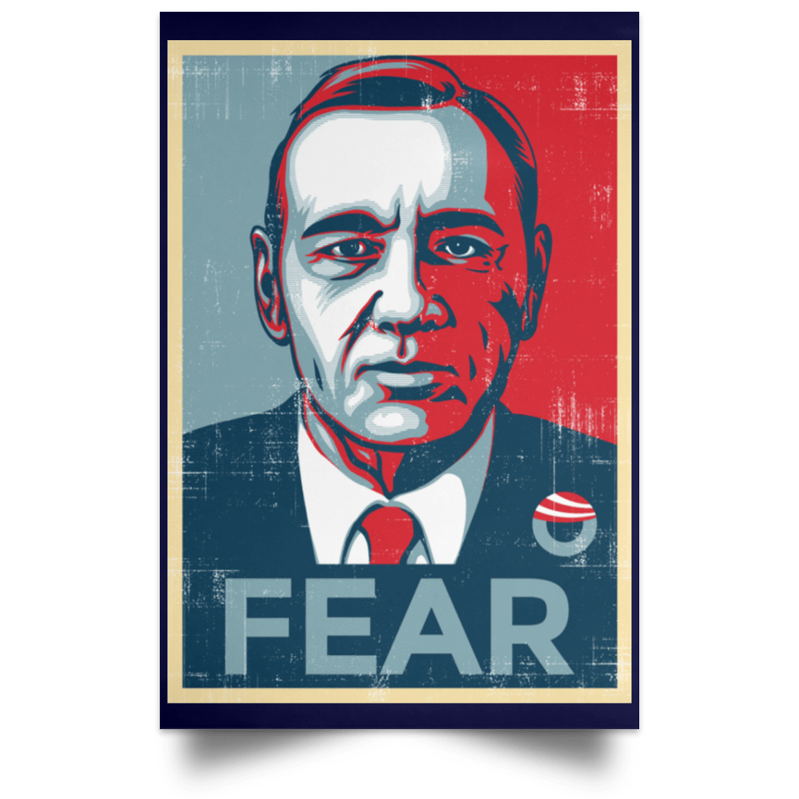 Housewares Navy / 12" x 18" fear Portrait Poster