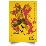 Housewares Athletic Gold / 12" x 18" Fire Fist Ace Portrait Poster