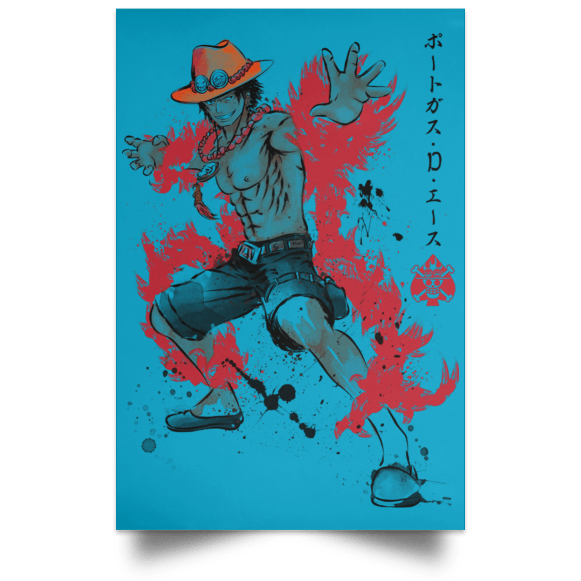 Housewares Turquoise / 12" x 18" Fire Fist Ace Portrait Poster