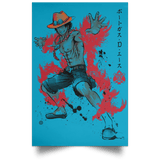 Housewares Turquoise / 12" x 18" Fire Fist Ace Portrait Poster