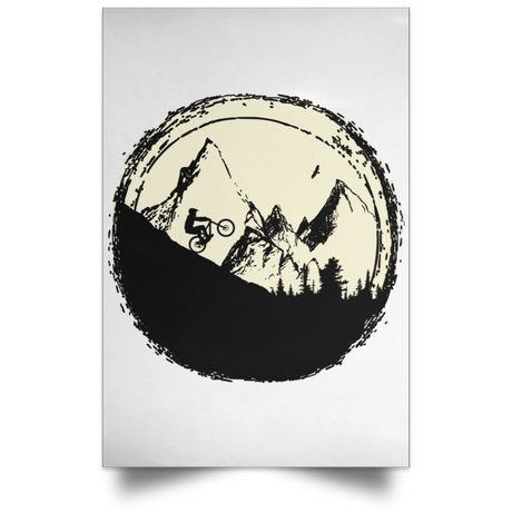 Housewares White / 12" x 18" Flying Eagle Mountain Bike Portrait Poster