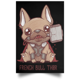 Housewares Black / 12" x 18" French Bull Thor Portrait Poster