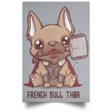 Housewares Grey / 12" x 18" French Bull Thor Portrait Poster
