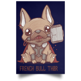 Housewares Navy / 12" x 18" French Bull Thor Portrait Poster