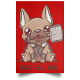 Housewares Red / 12" x 18" French Bull Thor Portrait Poster