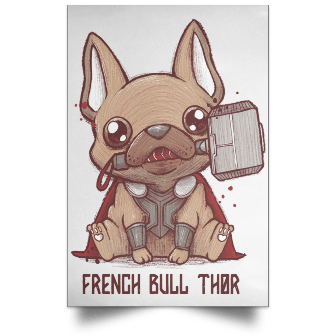 Housewares White / 12" x 18" French Bull Thor Portrait Poster