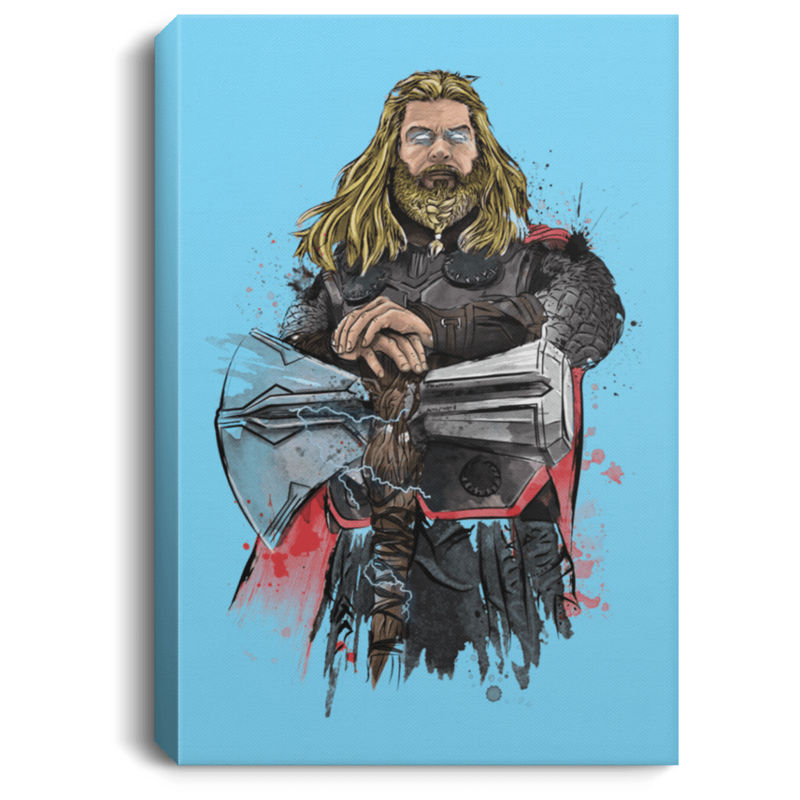 Housewares Columbia Blue / 8" x 12" God of Thunder Watercolor Premium Portrait Canvas