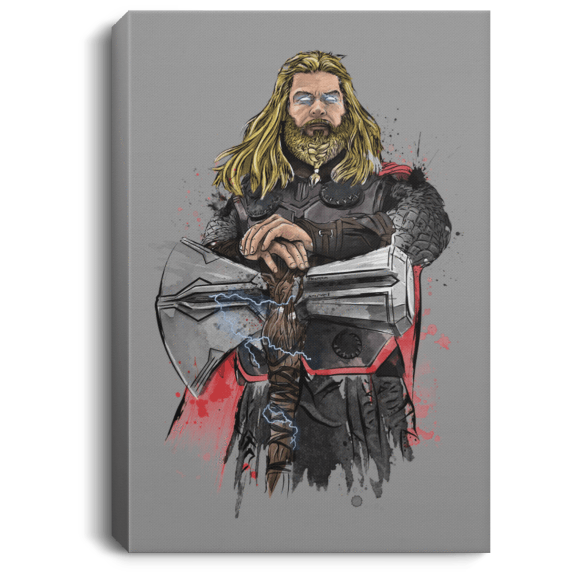 Housewares Gray / 8" x 12" God of Thunder Watercolor Premium Portrait Canvas