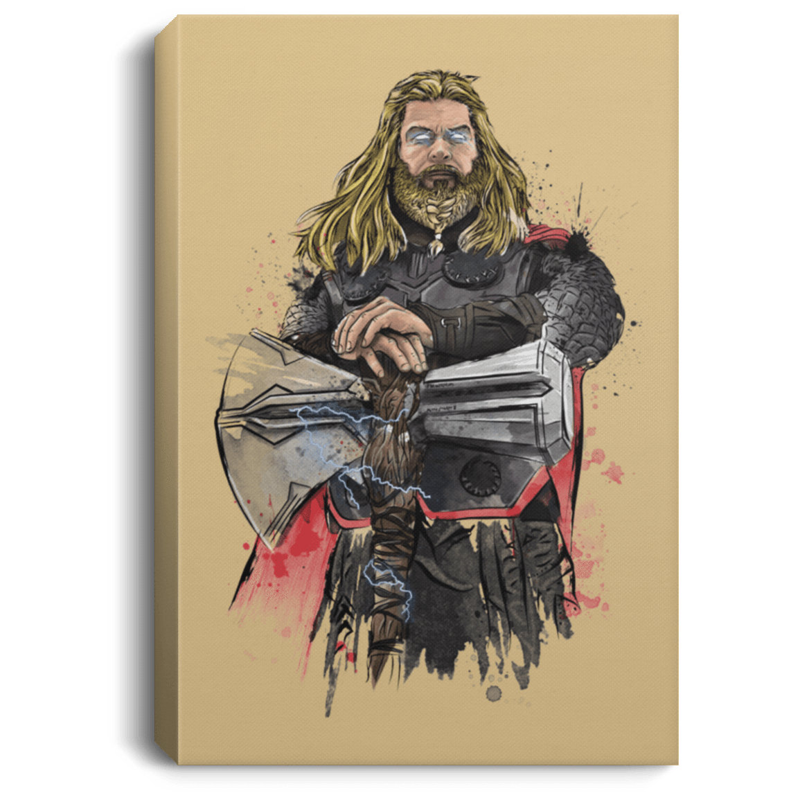 Housewares Tan / 8" x 12" God of Thunder Watercolor Premium Portrait Canvas