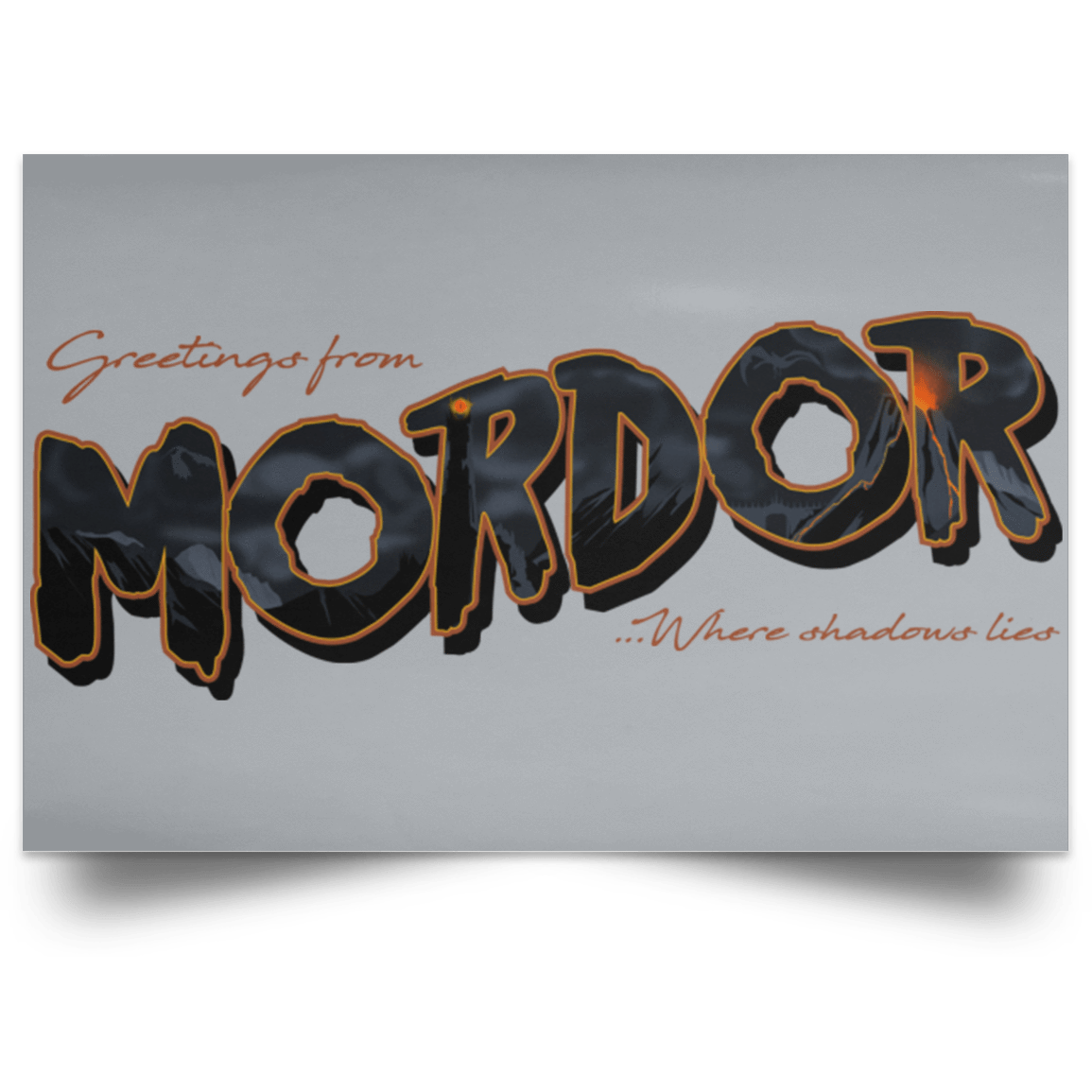 Housewares Grey / 18" x 12" Greetings From Mordor Landscape Poster