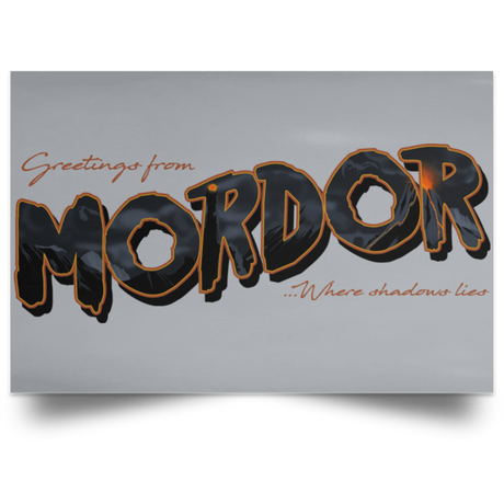 Housewares Grey / 18" x 12" Greetings From Mordor Landscape Poster