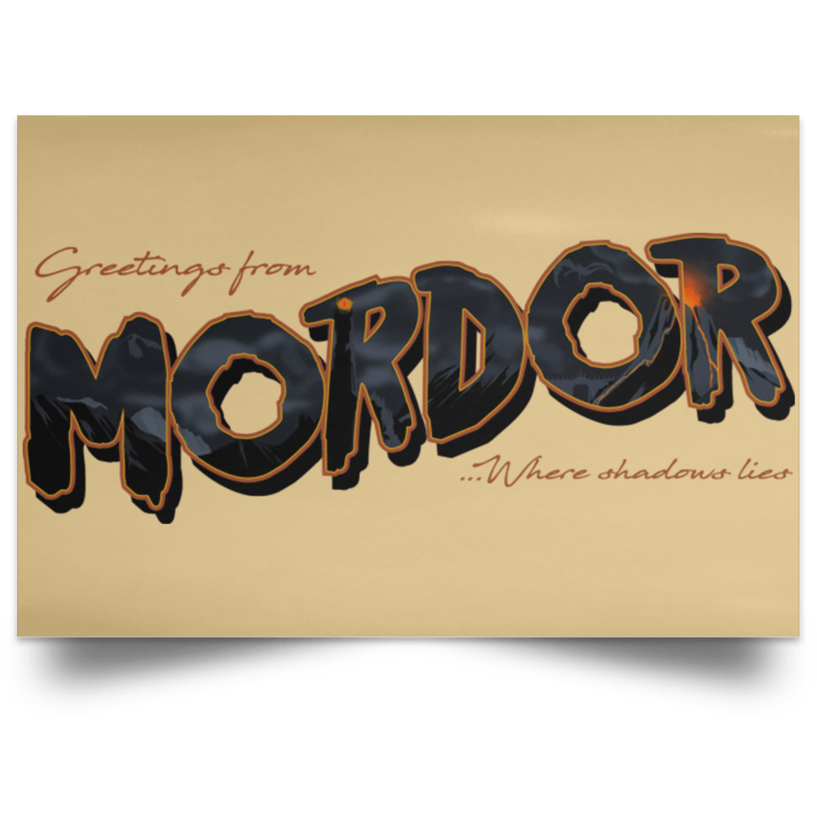 Housewares Tan / 18" x 12" Greetings From Mordor Landscape Poster
