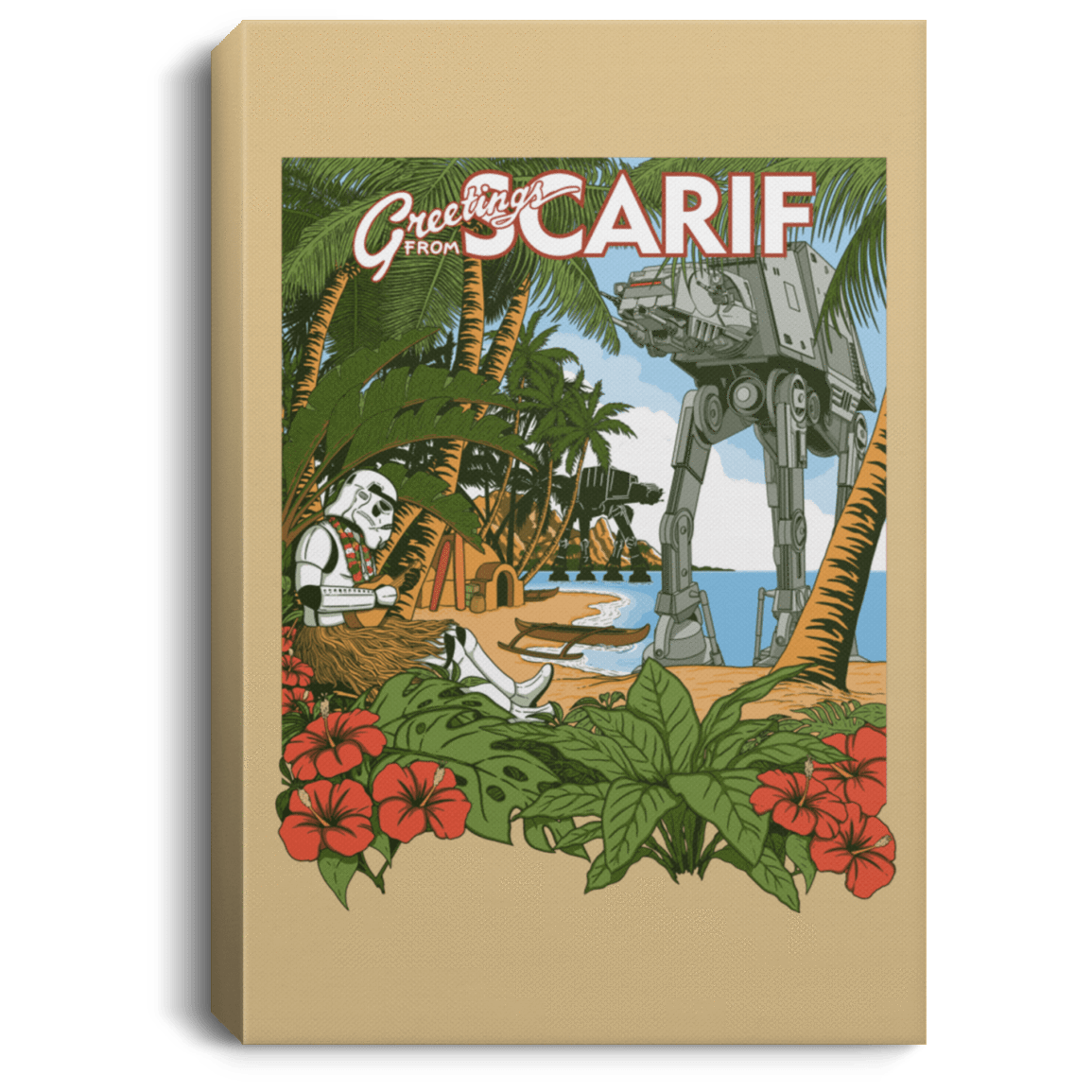 Housewares Tan / 8" x 12" Greetings from Scarif Premium Portrait Canvas