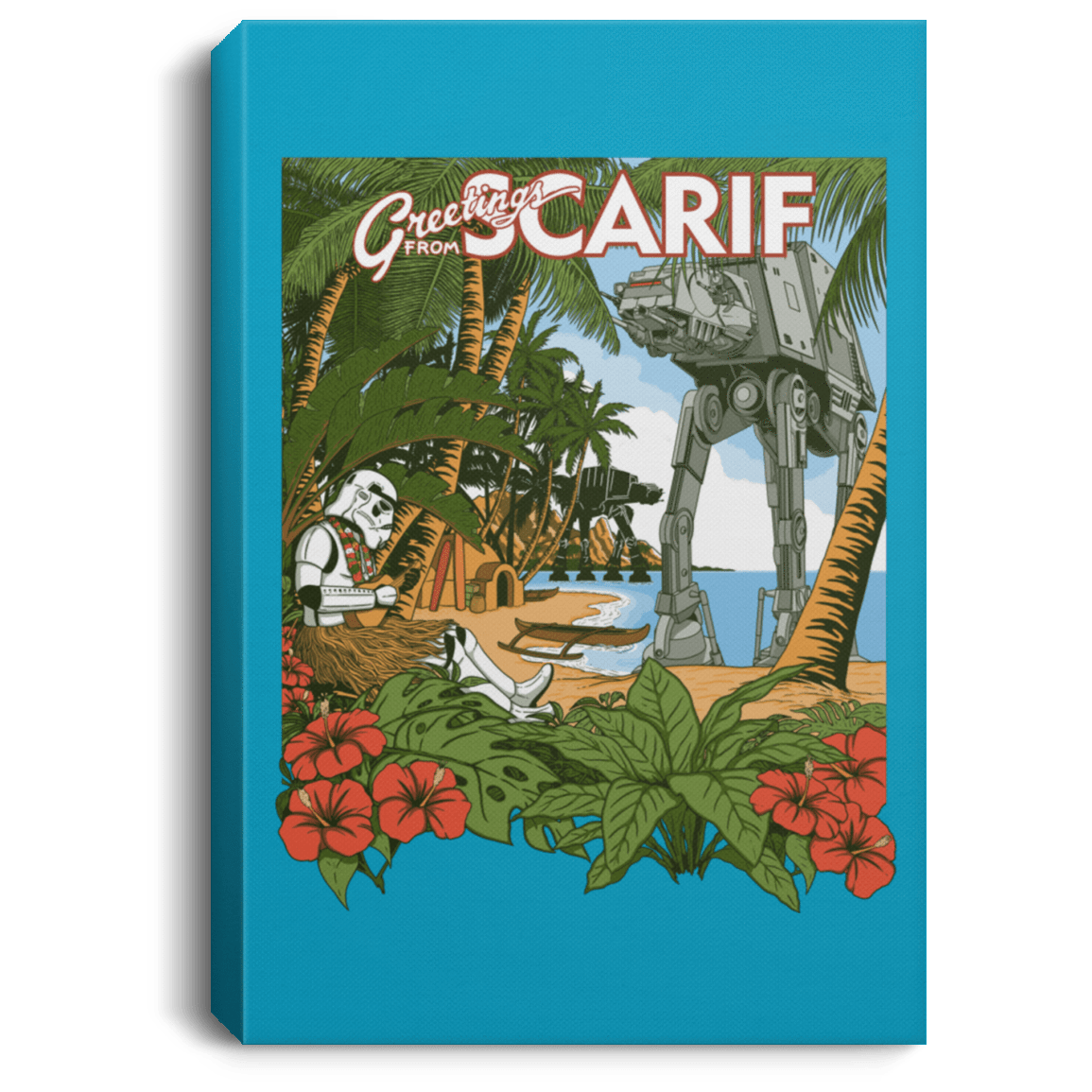 Housewares Turquoise / 8" x 12" Greetings from Scarif Premium Portrait Canvas