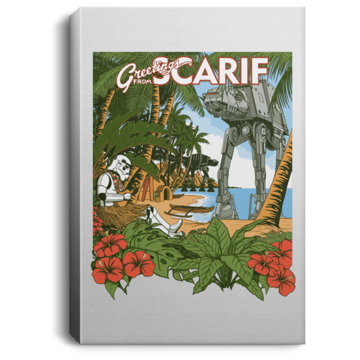 Housewares White / 8" x 12" Greetings from Scarif Premium Portrait Canvas