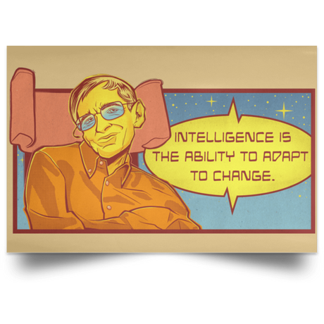 Housewares Tan / 18" x 12" HAWKING intelligance Landscape Poster