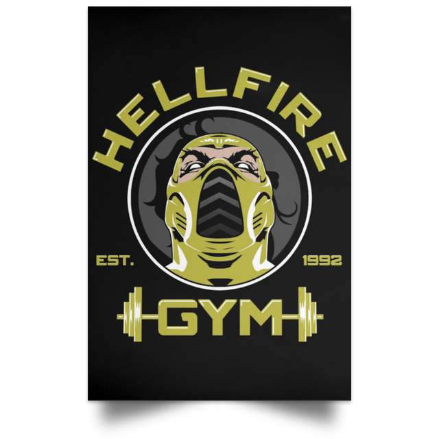 Housewares Black / 12" x 18" Hellfire Gym Portrait Poster