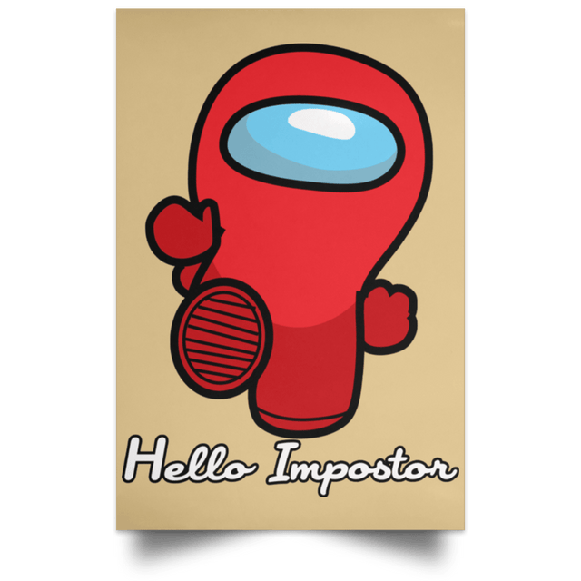 Housewares Tan / 12" x 18" Hello Impostor Portrait Poster