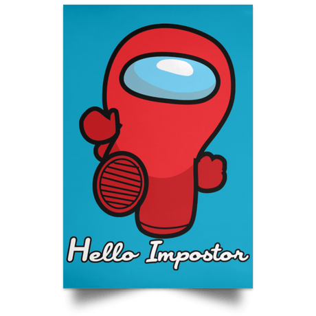 Housewares Turquoise / 12" x 18" Hello Impostor Portrait Poster