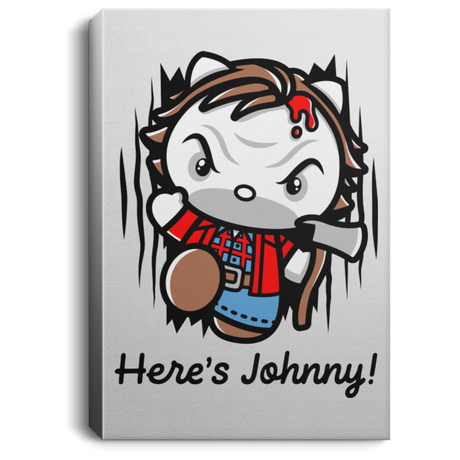 Housewares White / 8" x 12" Heres Johnny Kitty Premium Portrait Canvas