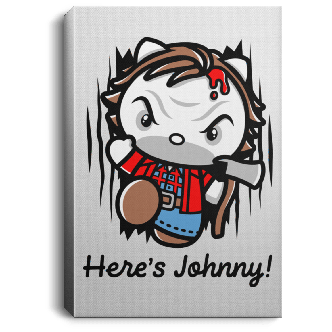 Housewares White / 8" x 12" Heres Johnny Kitty Premium Portrait Canvas