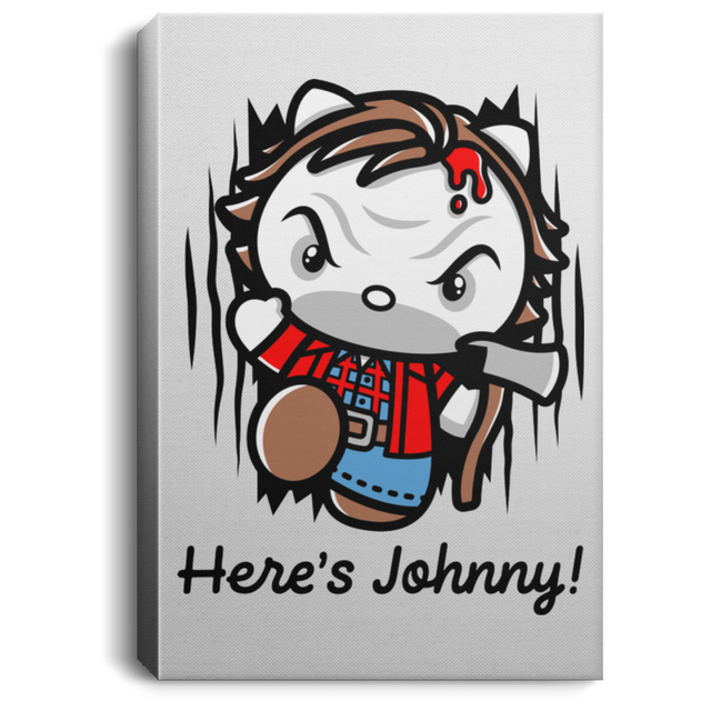 Housewares White / 8" x 12" Heres Johnny Kitty Premium Portrait Canvas