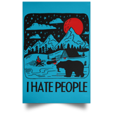 Housewares Turquoise / 12" x 18" I Hate People Portrait Poster